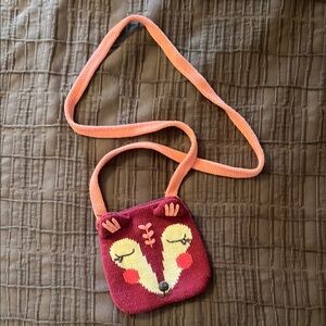 Hanna Andersson magenta and pink Fox knit bag